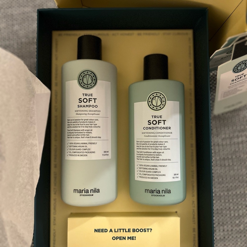 Maria Nika “TRUE SOFT” 3pc shampoo & conditioner SET & mask in hard keepsake box